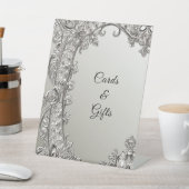 Silver Verziert Modern Tabletop Zeichen Sockelschild (In SItu)