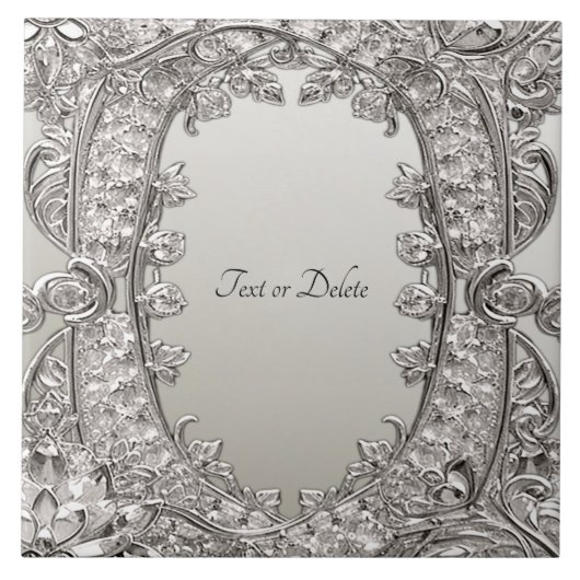 Silver Verziert Moderne Keramik Tile Fliese (Vorderseite)