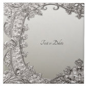 Silver Verziert Moderne Keramik Tile Fliese (Vorderseite)