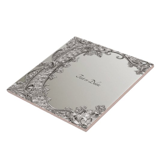 Silver Verziert Moderne Keramik Tile Fliese (Seite)