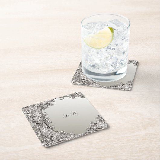 Silver Verzierter, moderner Paper Untersetzer (Vor Ort)