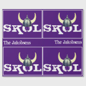 Silver Viking Helmet Skol Geschenkpapier (Flach)