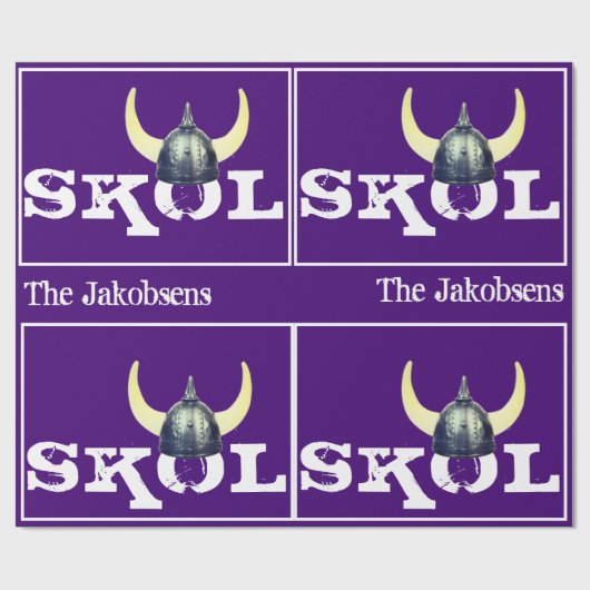 Silver Viking Helmet Skol Geschenkpapier (Flach)