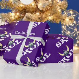 Silver Viking Helmet Skol Wrapping Paper Geschenkpapier
