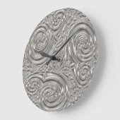 Silver, viktorianisch, neue Art Metallic Look Große Wanduhr (Winkel)