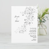 Silver Vines Wedding Einladung (Stehend Vorderseite)