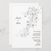 Silver Vines Wedding Einladung (Vorne/Hinten)