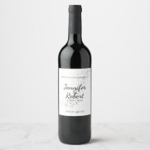 Silver Vines Wedding Wine Label