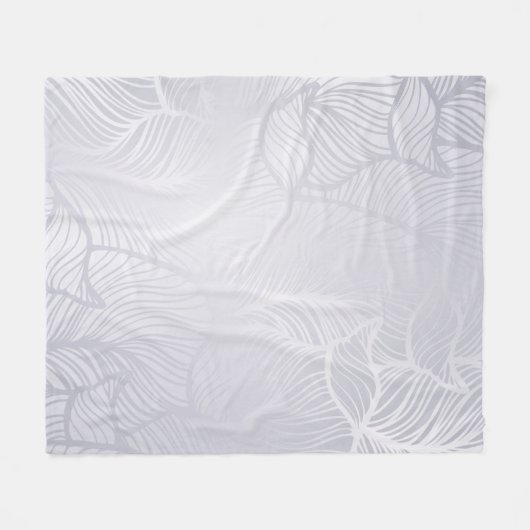 Silver Vintag Damask Fleece Blanket (Vorderseite (Horizontal))