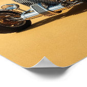 Silver Vintage Auto am Strand Poster (Ecke)