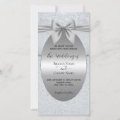 Silver Vintage with Bow Wedding Invitation (Vorderseite)