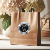 Silver Vinyl Record Retro Wedding Vielen Dank Runder Aufkleber