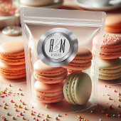 Silver Vinyl Record Unique Music Monogram Wedding Runder Aufkleber