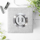Silver Vinyl Record Unique Music Monogram Wedding Runder Aufkleber