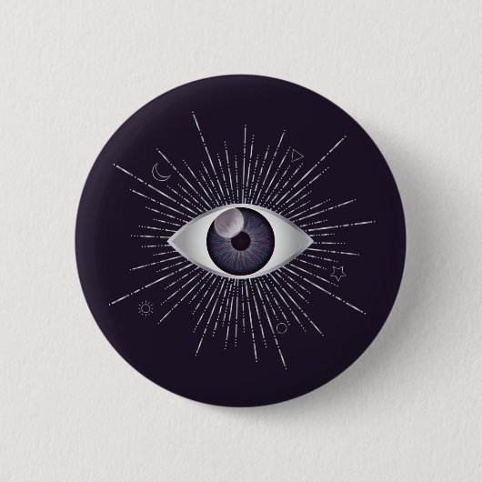 Silver & Violet Mystic Evil Eye Nazar Mati Button (Vorderseite)