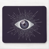 Silver & Violet Mystic Evil Eye Nazar Mati Mousepad (Vorne)