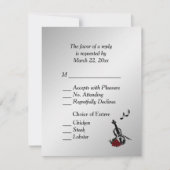 Silver Violin Music UAWG with Entree Choice RSVP Karte (Vorderseite)