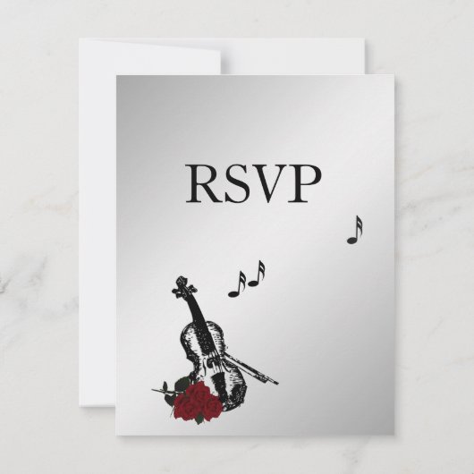 Silver Violin Music UAWG with Entree Choice RSVP Karte (Rückseite)