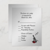 Silver Violin Music UAWG with Entree Choice RSVP Karte (Vorne/Hinten)