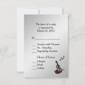 Silver Violin Music UAWG with Entree Choice RSVP Karte (Vorderseite)