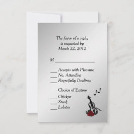 Silver Violin Music UAWG with Entree Choice RSVP Karte