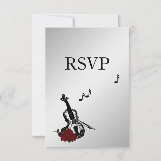 Silver Violin Music UAWG with Entree Choice RSVP Karte (Rückseite)