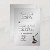 Silver Violin Music UAWG with Entree Choice RSVP Karte (Vorne/Hinten)