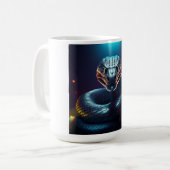 Silver Viper Snake Tongue Flicking Kaffeetasse (Vorderseite Links)