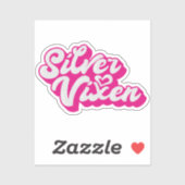 Silver Vixen Mature Woman Groovy Typografie Aufkleber (Blatt)