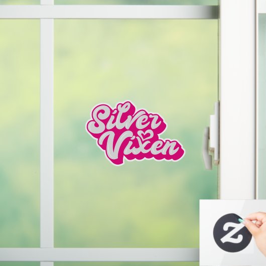 Silver Vixen Women's Gray Hair Script Slogan Car Fensteraufkleber (Zuhause)