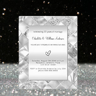 Silver vow Erneuerung Hochzeitbudget Einladung Flyer