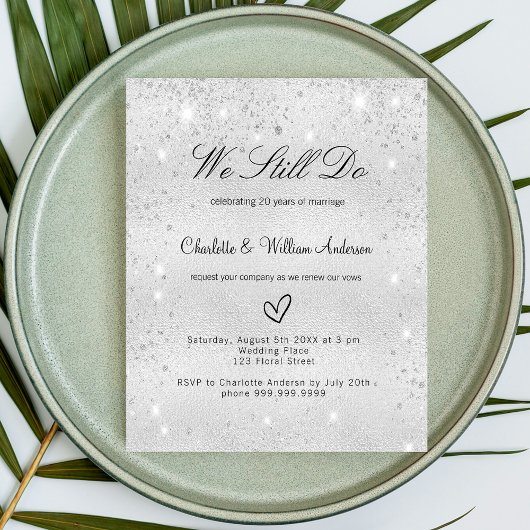 Silver vow Erneuerung Hochzeitseinladung