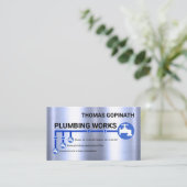 Silver Water Pipe Line Klempner Visitenkarte (Stehend Vorderseite)