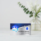 Silver Water Pipeline Leaking Water Visitenkarte (Stehend Vorderseite)