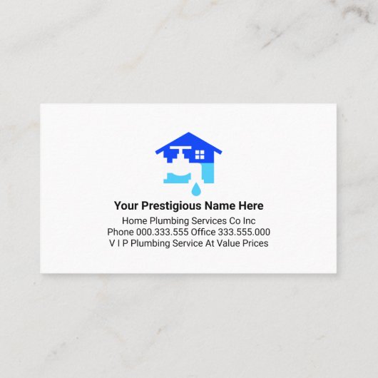 Silver Water Pipeline Leaking Water Visitenkarte (Rückseite)