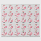 Silver Watercolor Flamingo Ballerina Babydusche Geschenkpapier (Flach)