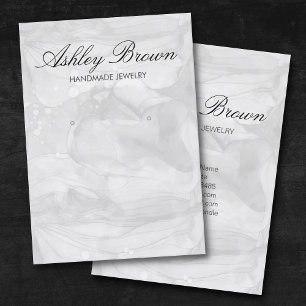 Silver Watercolor Handmade Schmuck Earring Display Visitenkarte