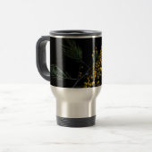 Silver Wattle Blume Reisebecher (Vorderseite Links)