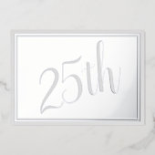 Silver Wedding 25-jähriges Foil Einladung (Vorderseite)