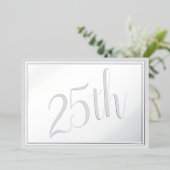Silver Wedding 25-jähriges Foil Einladung (Stehend vorne)