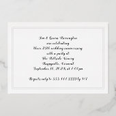 Silver Wedding 25-jähriges Foil Einladung (Rückseite)