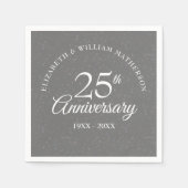 Silver Wedding 25-jähriges Jubiläum Stardust Confe Serviette (Vorderseite)