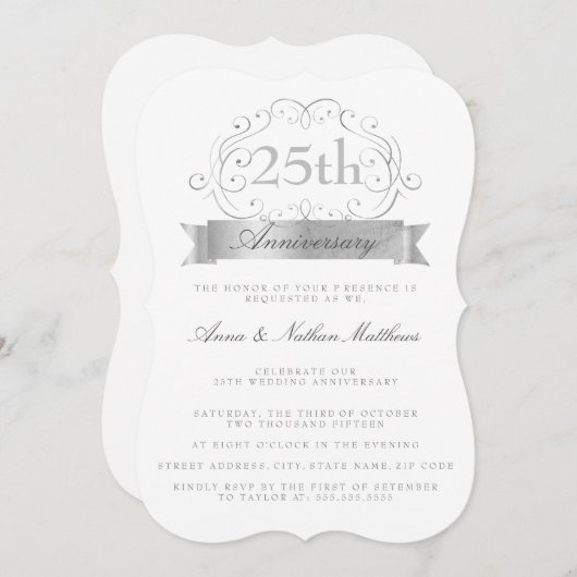 Silver Wedding 25. Jubiläumsveranstaltung Einladung (Vorne/Hinten)