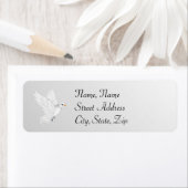 Silver Wedding Address Label mit Dove (Insitu)