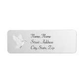 Silver Wedding Address Label mit Dove (Vorne)