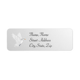 Silver Wedding Address Label mit Dove