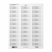 Silver Wedding Address Label mit Dove (Vorne)
