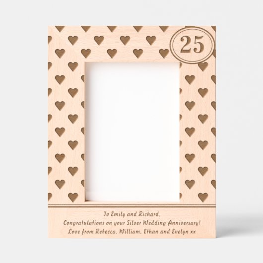 Silver Wedding Anniversary 25. Eigener Text Geätzte Rahmen (Vorderseite)
