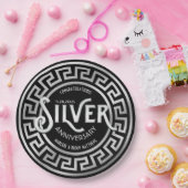 Silver Wedding Anniversary Art Deco 25. Glitzer Pappteller (Party)