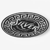 Silver Wedding Anniversary Art Deco 25. Glitzer Pappteller (Schrägansicht)
